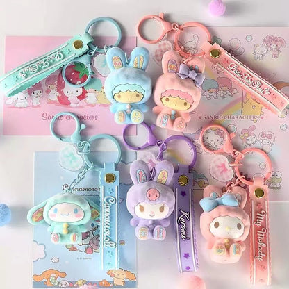 [Hot sales]Plush outer layer cartoon cute keychain Set of 5
